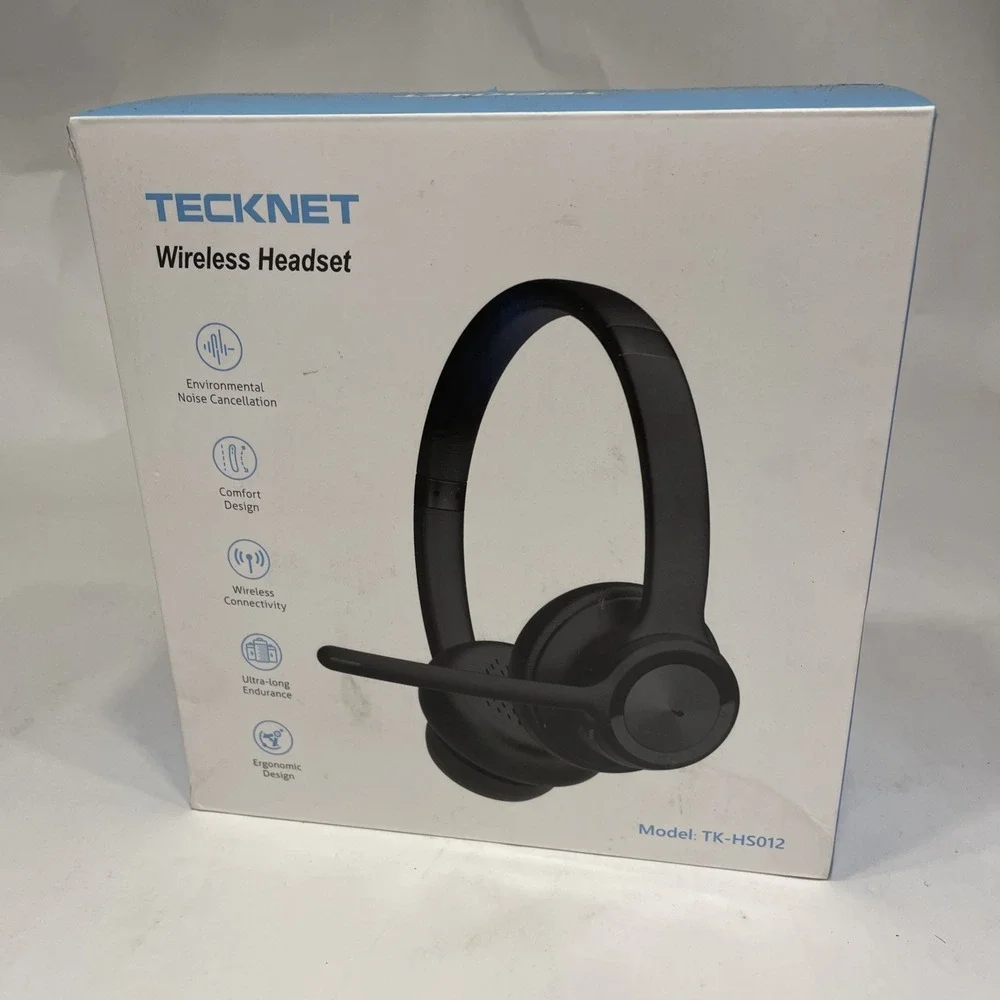 TECKNET Wireless Rechargeable Bluetooth Headset Model TK-HS012 Black